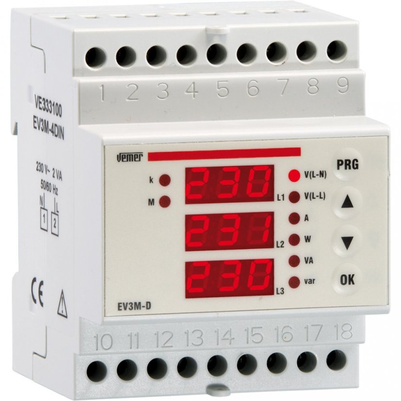 Třífázový multifunkční přístroj Vemer EV3M-D