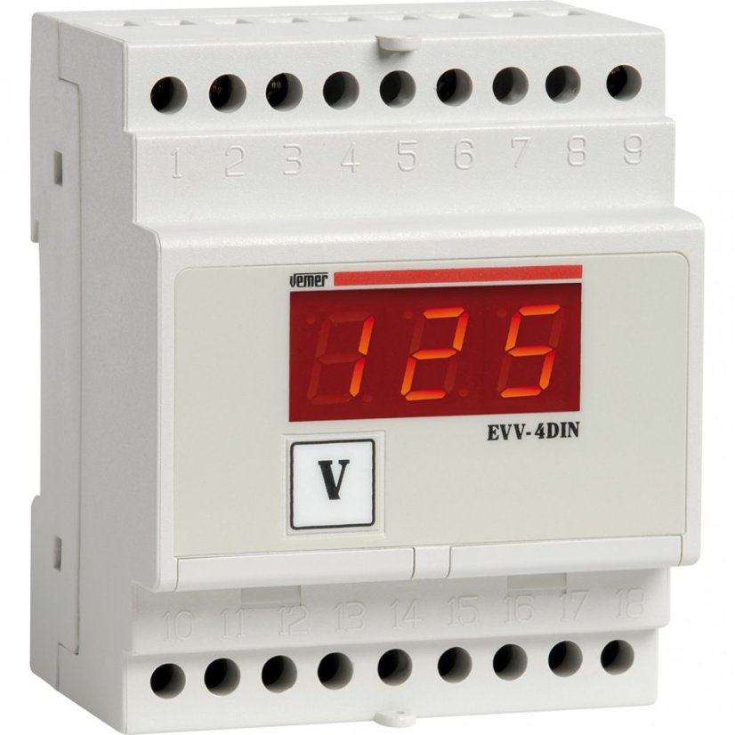 Jednofázový voltmetr Vemer EVV-4DIN 1V DC Jednofázový voltmetr Vemer EVV-4DIN 1V DC