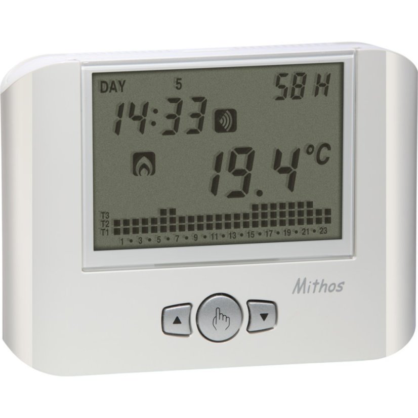 Digitální programovatelný termostat na stěnu Vemer Mithos H RF Bianco