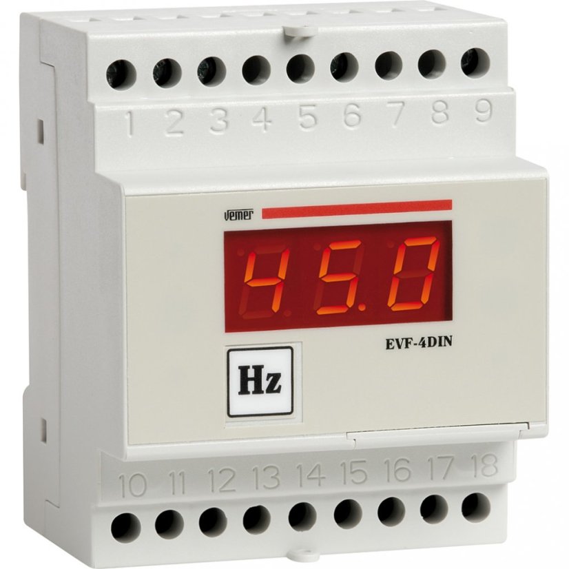 Jednofázový měřič frekvence Vemer EVF-4DIN 100Hz Jednofázový měřič frekvence Vemer EVF-4DIN 100Hz