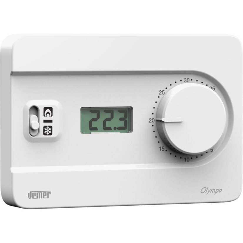 Elektronický termostat na stěnu Vemer Olympo LCD Bianco