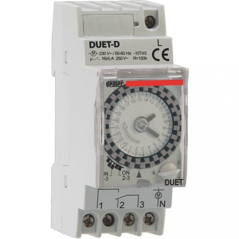 Elektromechanické spínací hodiny Vemer DUET-D